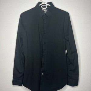 1MX Express Black Solid Button Down Extra Slim Fit